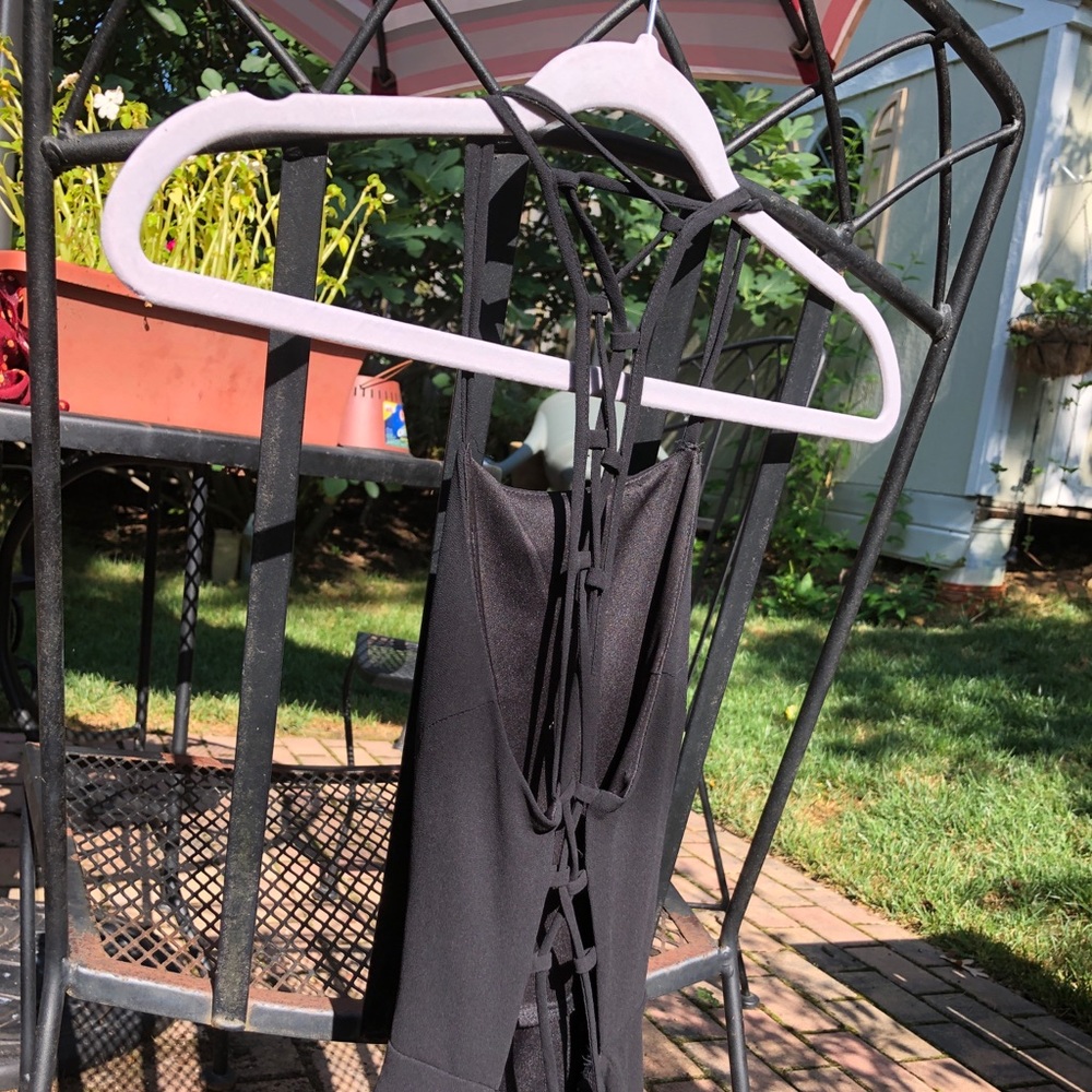 Black Skater Dress with Ties - Picture 4 of 4